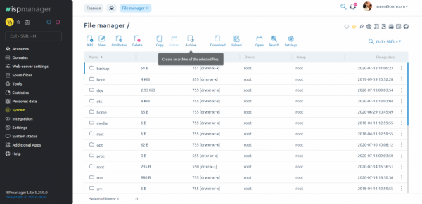 Новый дизайн ISPmanager Lite Новый дизайн ISPmanager Lite